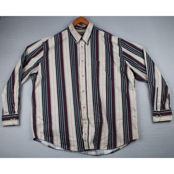 Vintage Natural Issue Shirt Mens XL Long Sleeve Button Down Wrinkle Free Striped - Picture 1 of 16